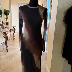 Chic Tie-Dye Long Sleeve Dress Never Worn Brand New